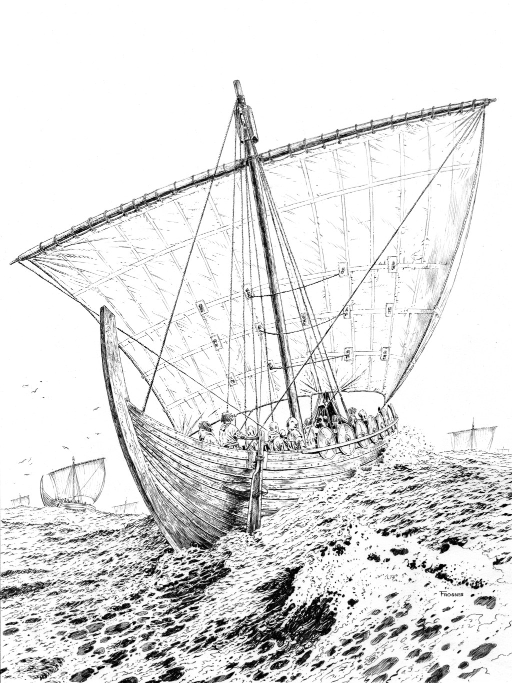 Viking ships at&nbsp;sea